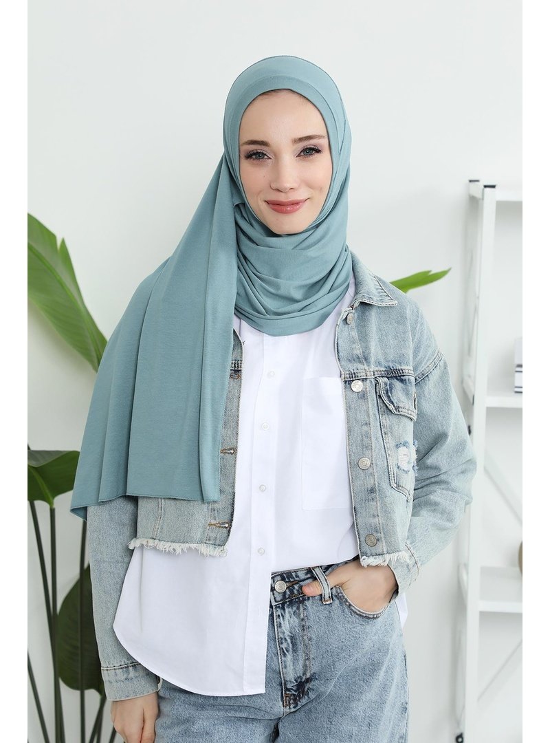 Aisha`s Design Koyu Mint Pratik Penye Şal,ps