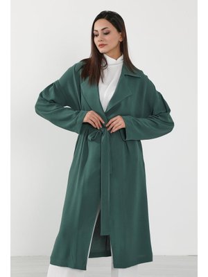 Aisha`s Design Açık Yeşil Mevsimlik İnce Aerobin Trençkot,elb