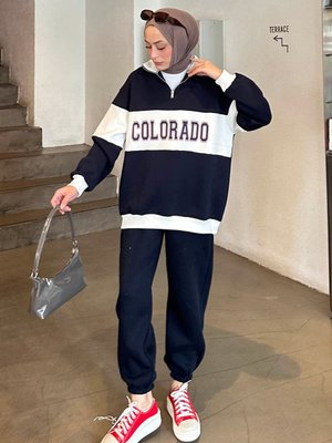 Lamelif Colorado Baskılı Üç İplik Sweatshirt