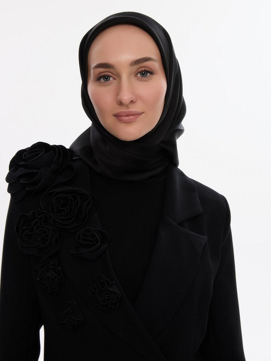 Camellia Scarfs Siyah Eşarp