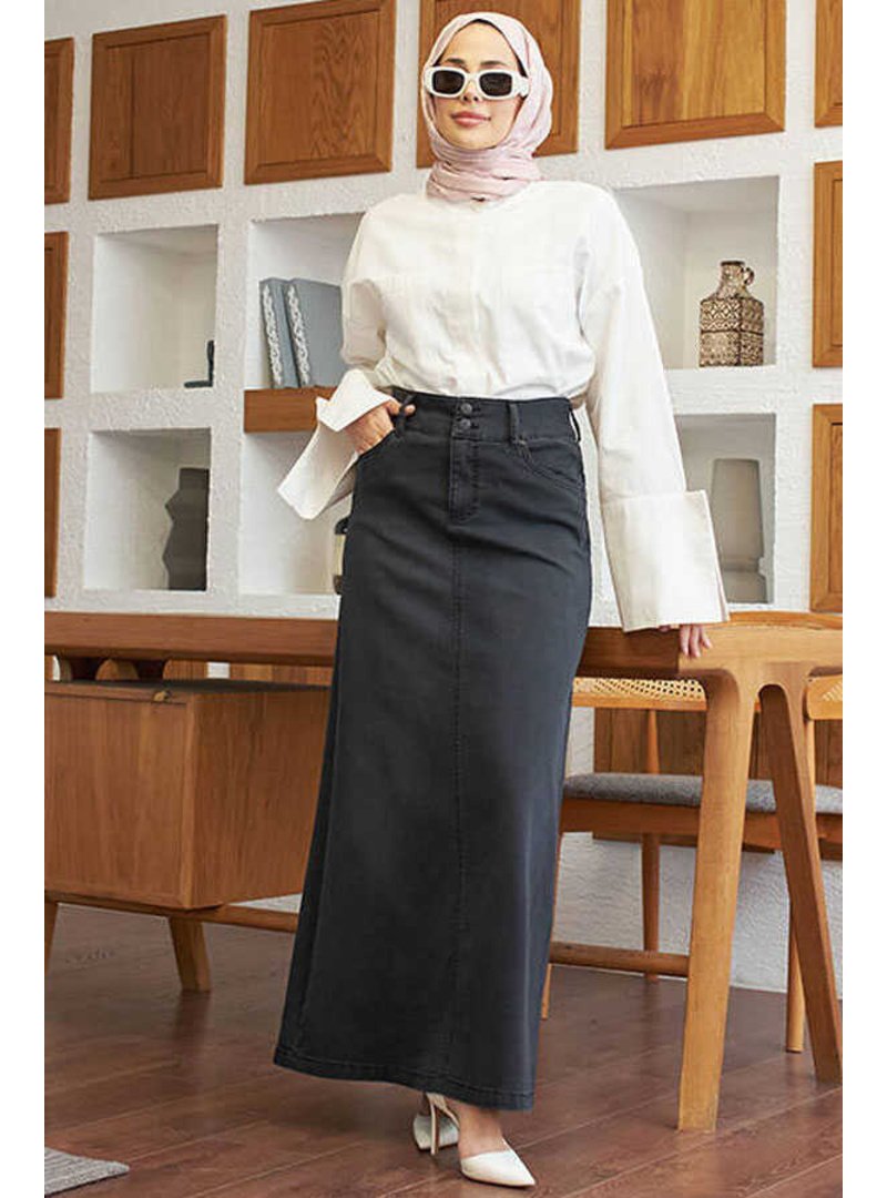 Neways Füme Denim Klasik Etek