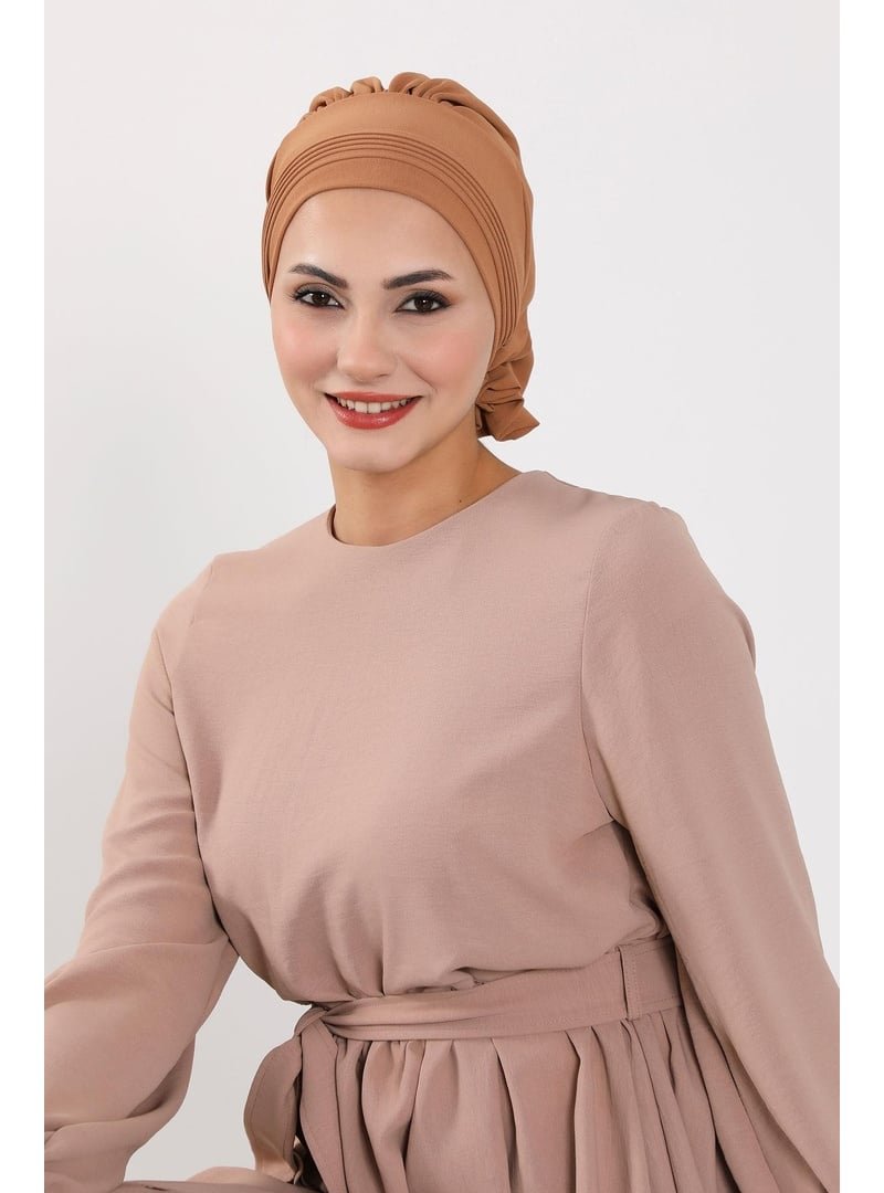 Aisha`s Design 31a Camel Aerobin Kumaş Hazır Türban,ht