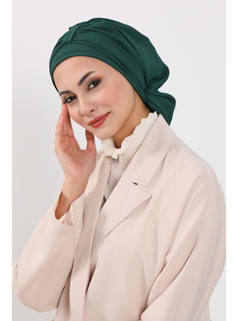 Aisha`s Design Koyu Yeşil Aerobin Kumaş Hazır Türban,ht