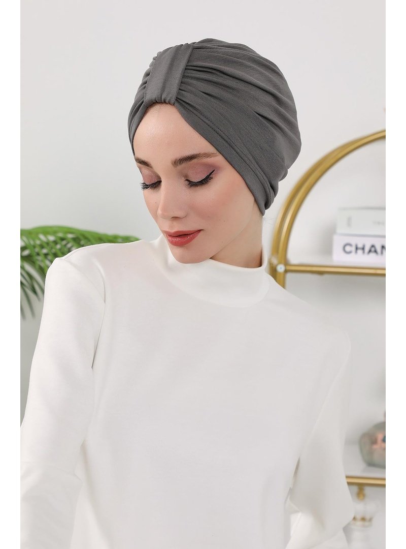 Aisha`s Design 68o Antrasit Dört Mevsim Kullanıma Uygun Bone,b