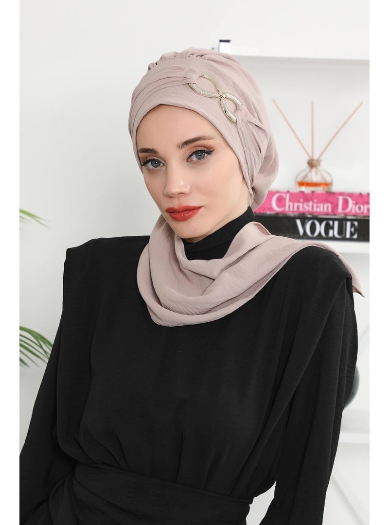 Aisha`s Design Vizon Aksesuarlı Aerobin Kumaş Hazır Türban,ht