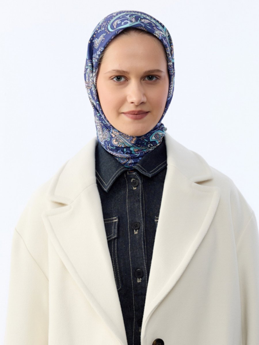 Camellia Scarfs Mavi Eşarp