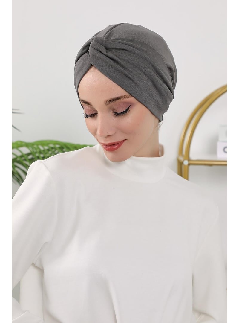 Aisha`s Design 4o Antrasit Dört Mevsim Kullanıma Uygun Mihrace Bone,b