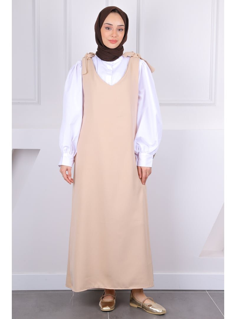 İmaj Butik Bej Omzu Bağlamalı Jile