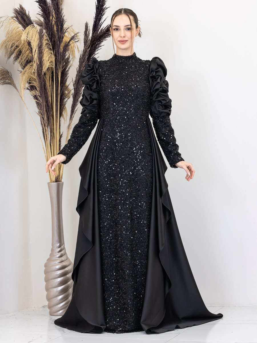 Piennar Siyah Diva Abiye Elbise