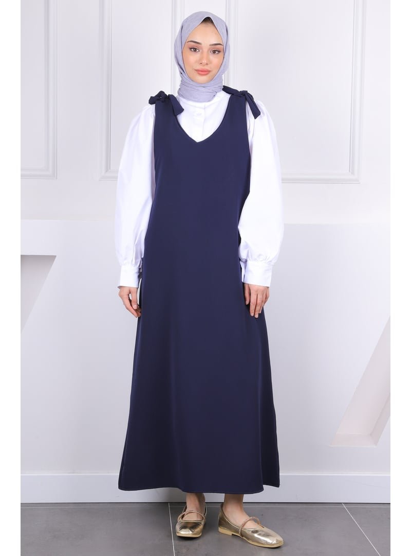 İmaj Butik Lacivert Omzu Bağlamalı Jile