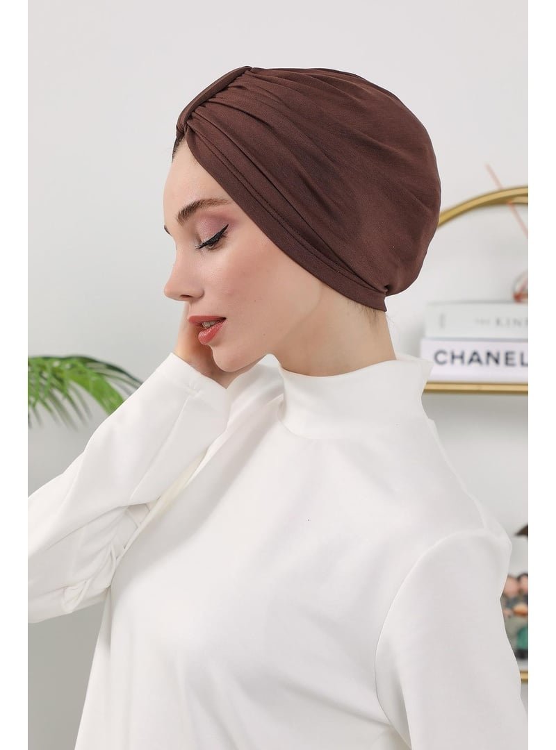 Aisha`s Design 68o Kahverengi Dört Mevsim Kullanıma Uygun Bone,b