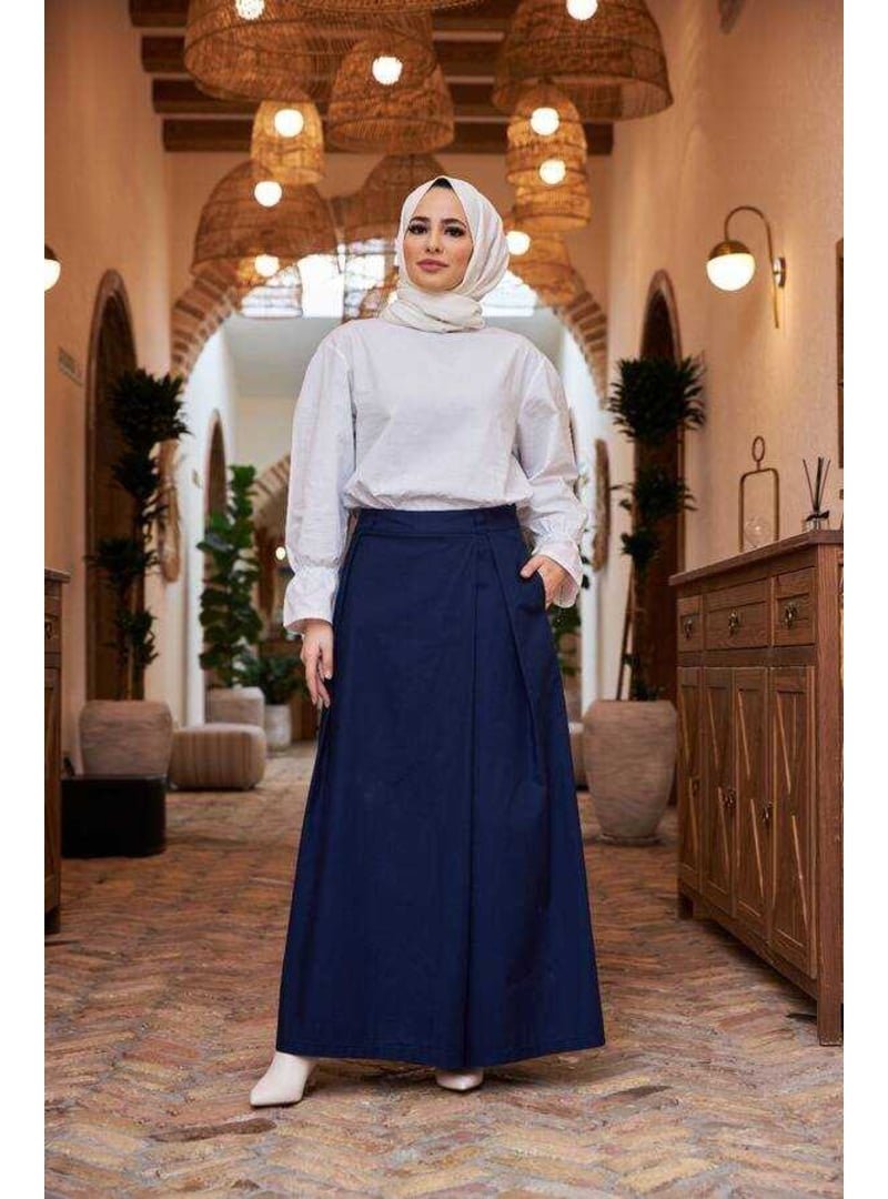 Neways Lacivert Denim Pantolon Etek