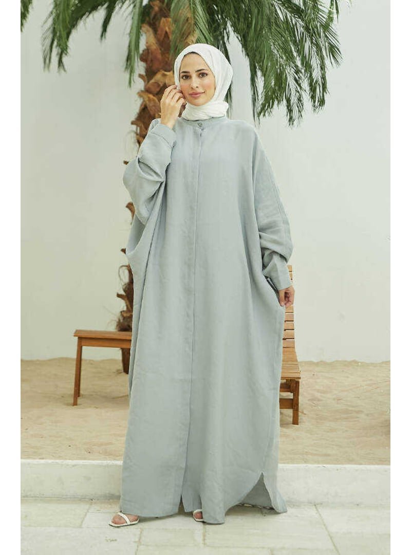 Neways Açık Gri Fendi Modal Abaya