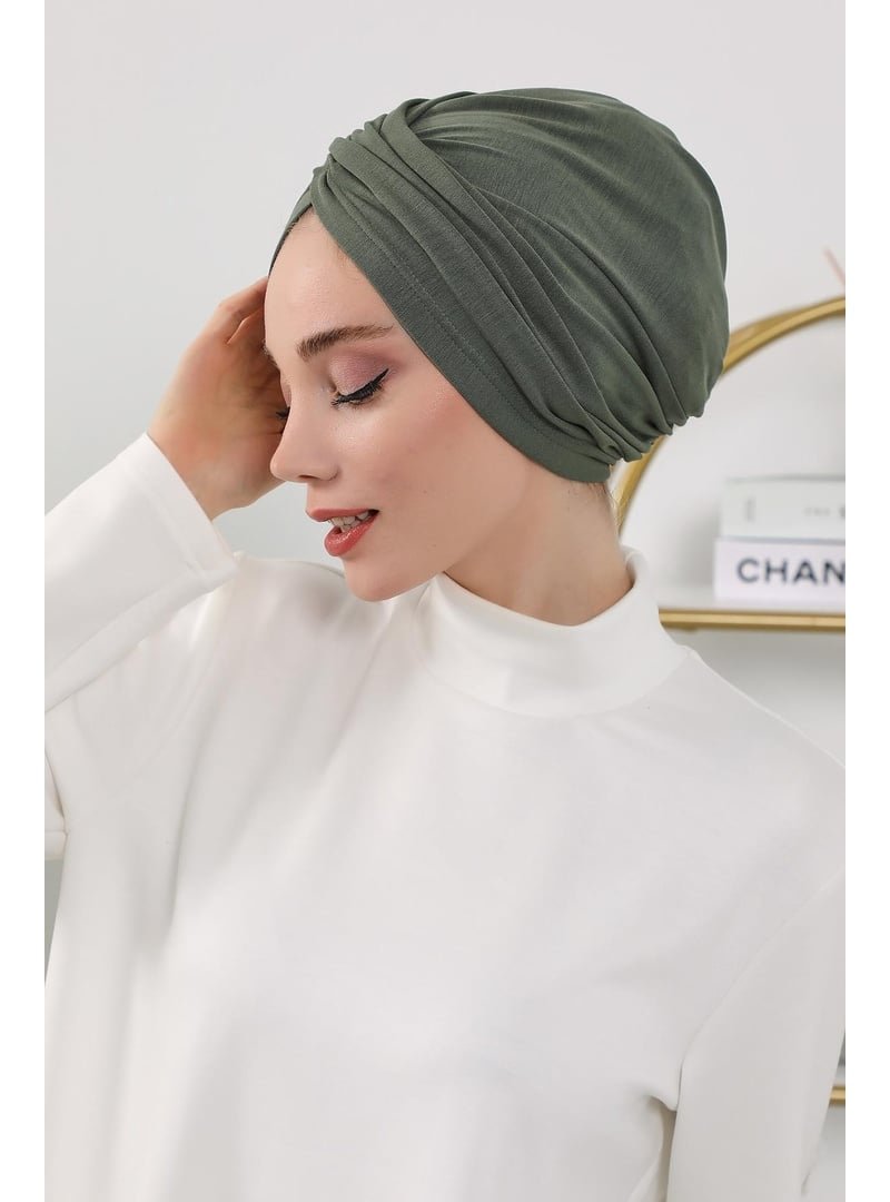 Aisha`s Design 9o Haki Dört Mevsim Kullanıma Uygun Mihrace Bone,b