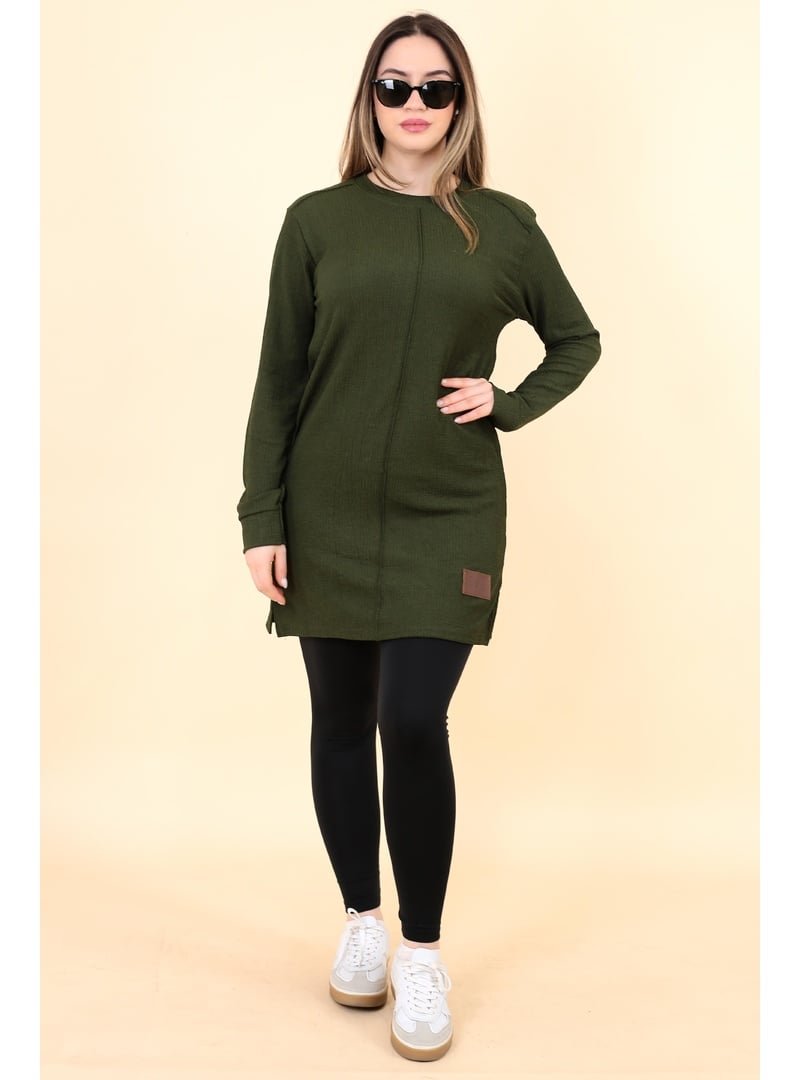 Pelsu Moda Haki Düz Tunik