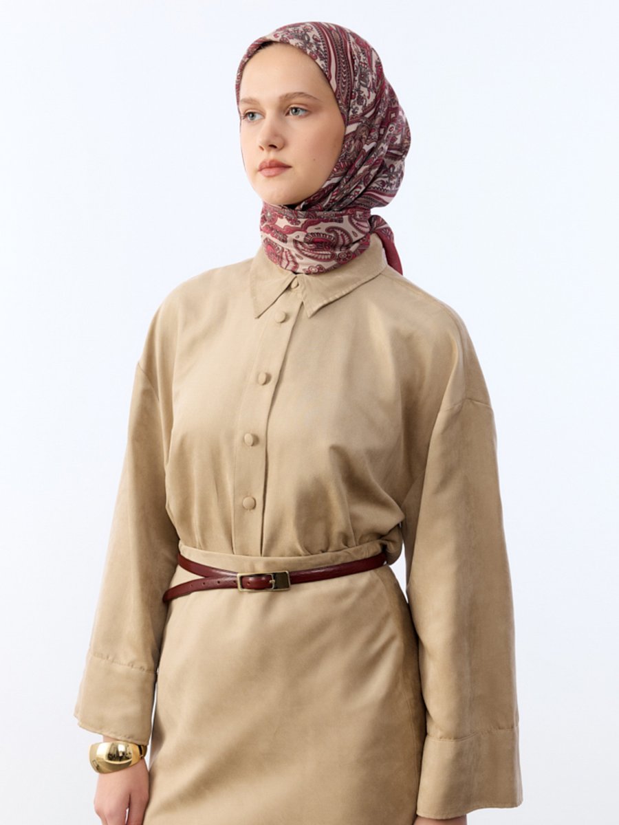 Camellia Scarfs Bordo Eşarp