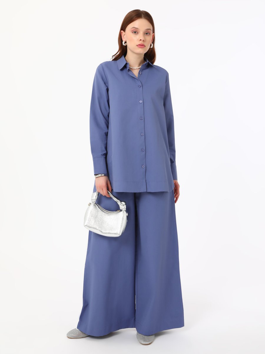 Benin Lacivert Tunik & Pantolon İkili Poplin Takım