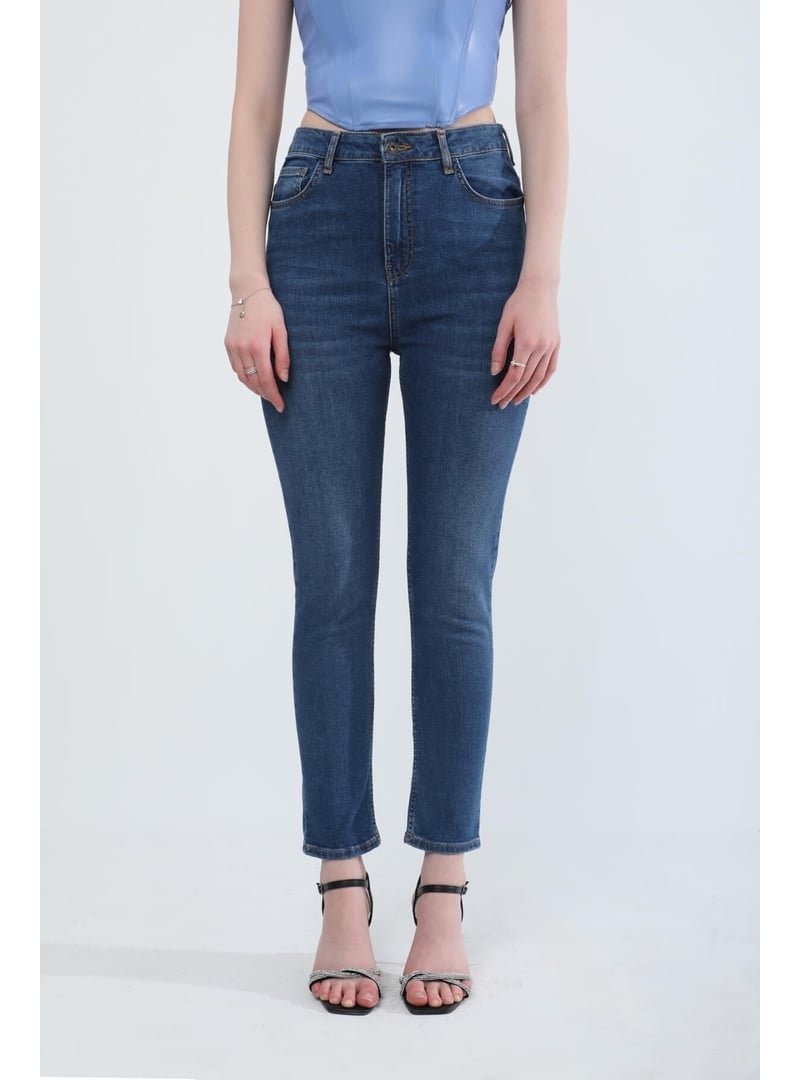 Markapia Mavi Slim Fit Likralı Esnek Jean Pantolon