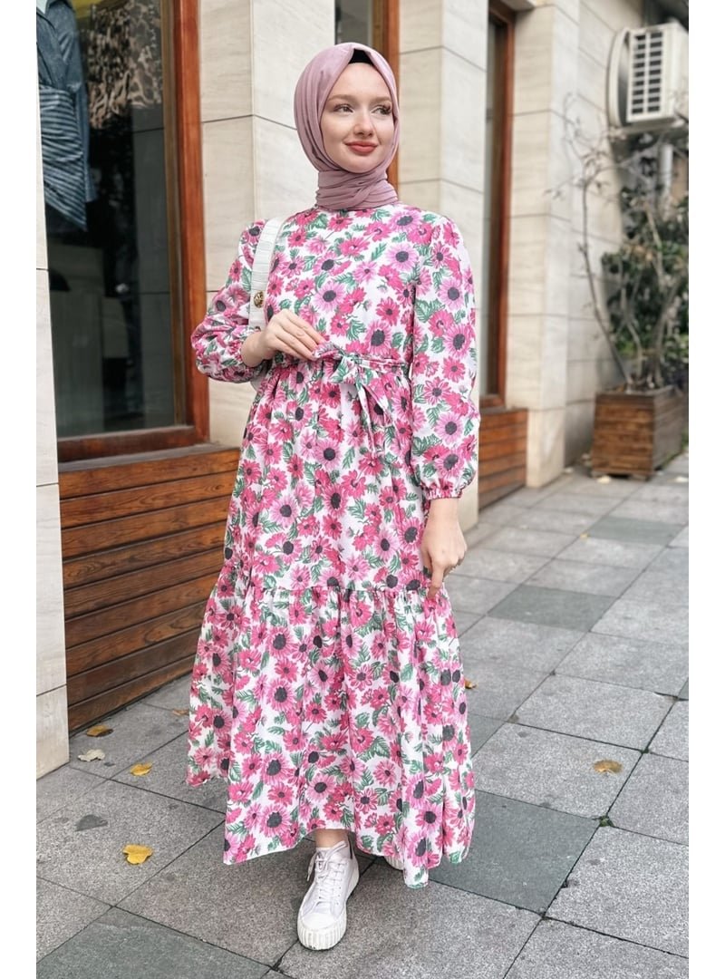 GİZCE Oliya Pembe Elbise