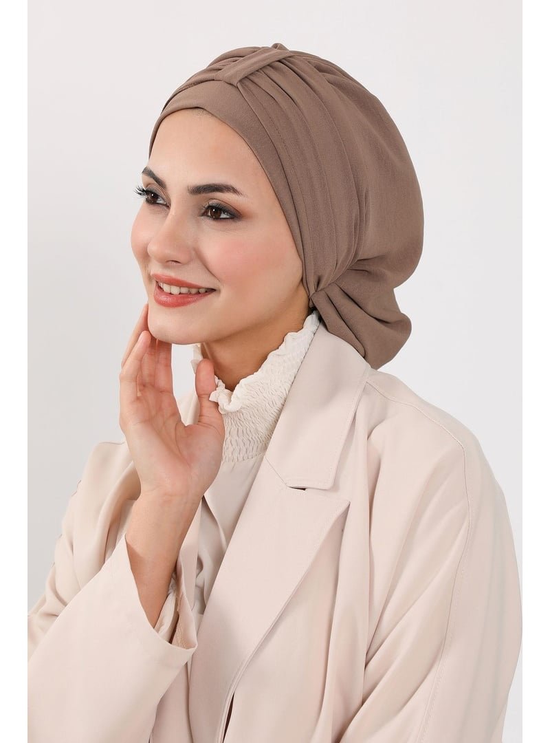 Aisha`s Design Çikolata Aerobin Kumaş Hazır Türban,ht