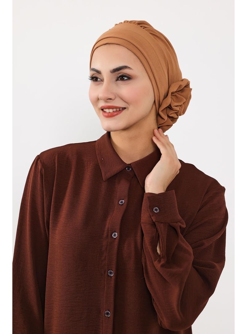 Aisha`s Design Camel Aerobin Kumaş Hazır Türban,ht
