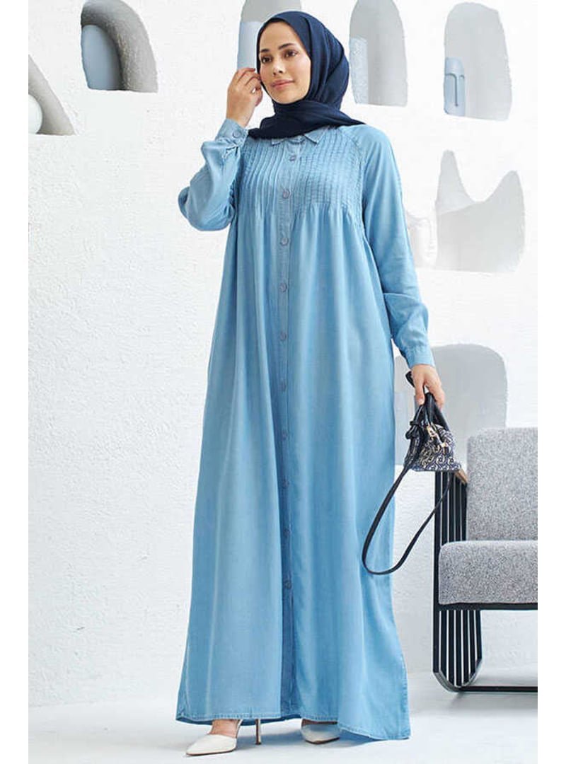 Neways Mavi Denim Nervürlü Ferace