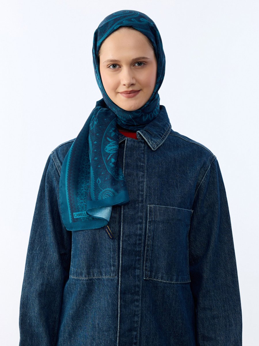 Camellia Scarfs Turkuaz Şal
