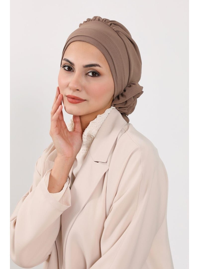 Aisha`s Design Çikolata Aerobin Kumaş Hazır Türban,ht