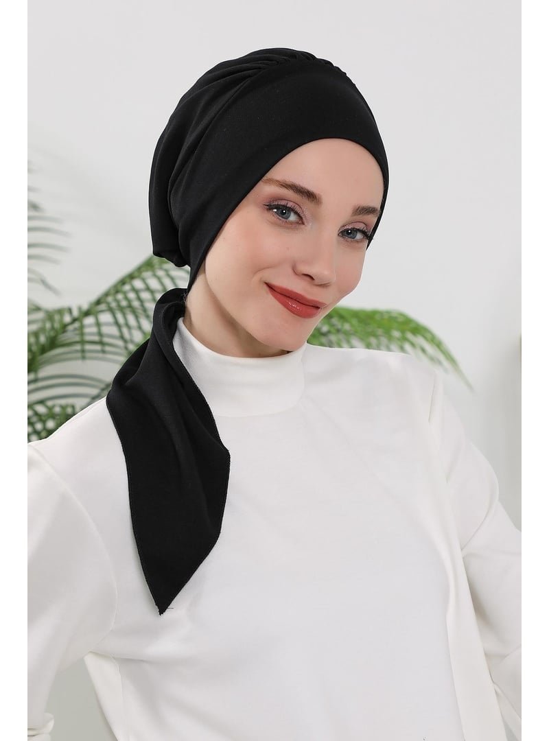 Aisha`s Design 49o Siyah Dört Mevsim Kullanıma Uygun Bone,b