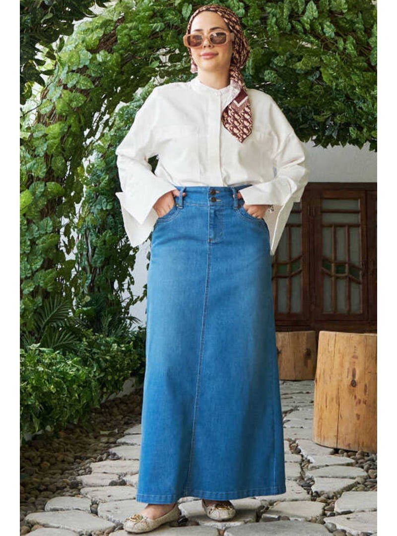Neways Mavi Denim Etek