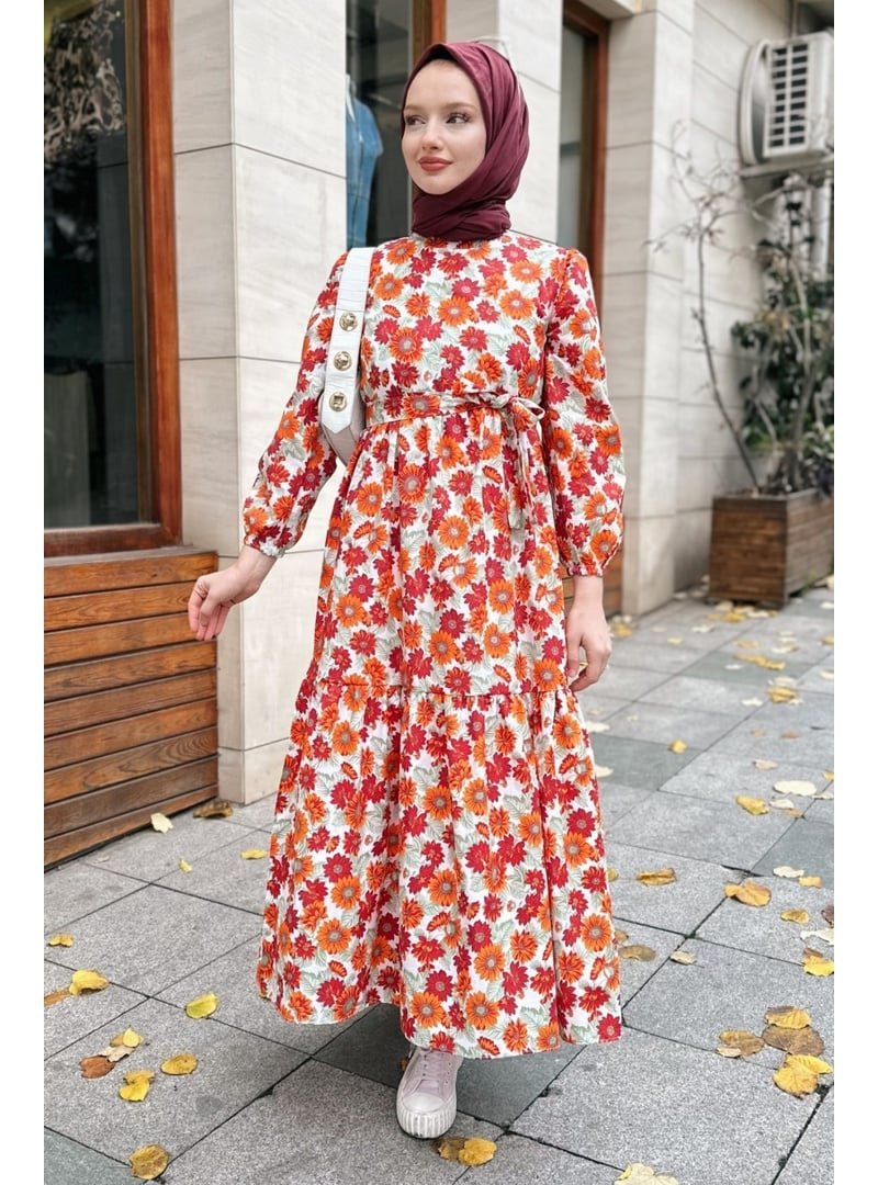 GİZCE Oliya Bordo Elbise