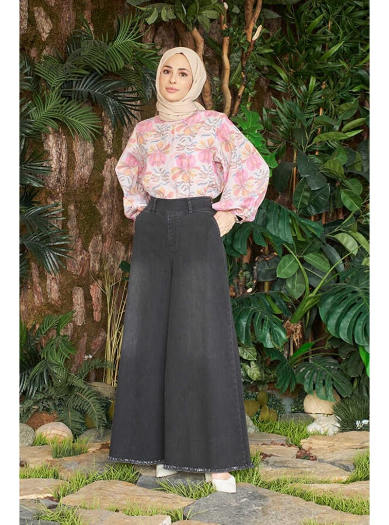 Neways Füme Püsküllü Pantolon Etek