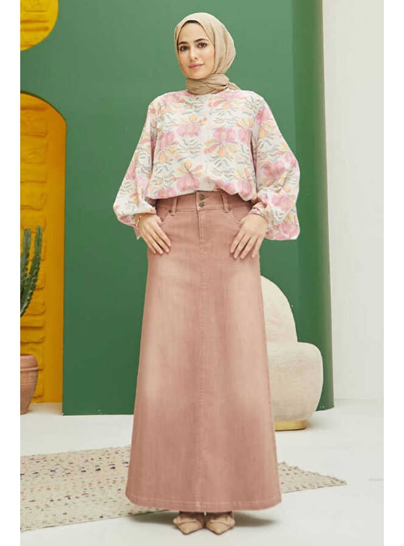 Neways Somon Denim Klasik Etek