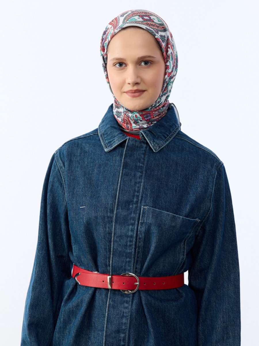 Camellia Scarfs Beyaz Eşarp