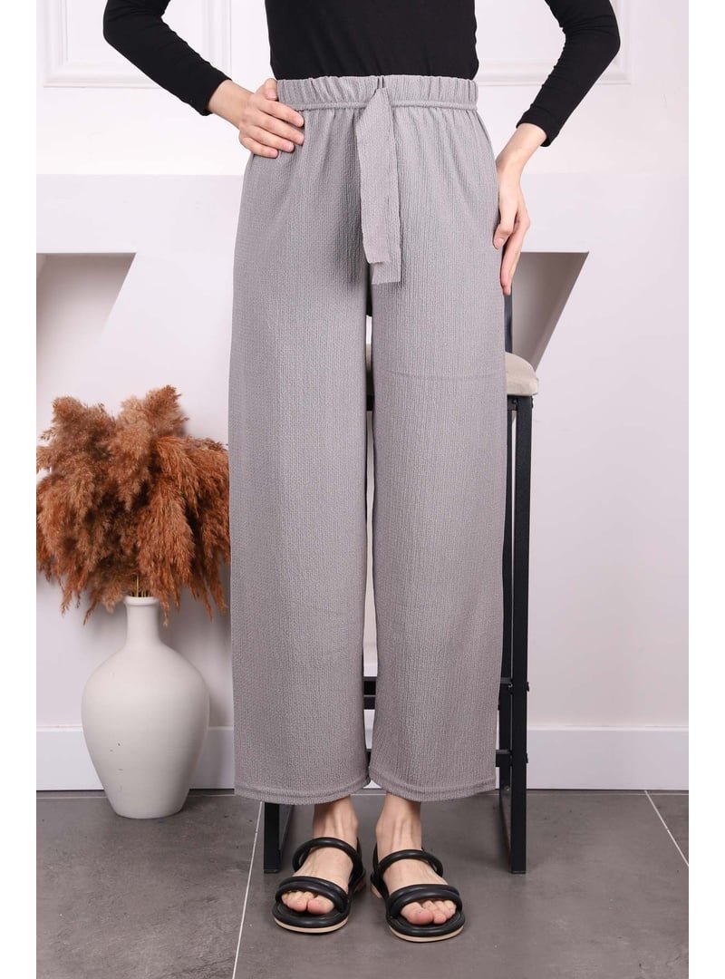 İmaj Butik Gri Bürümcük Bol Paça Pantolon