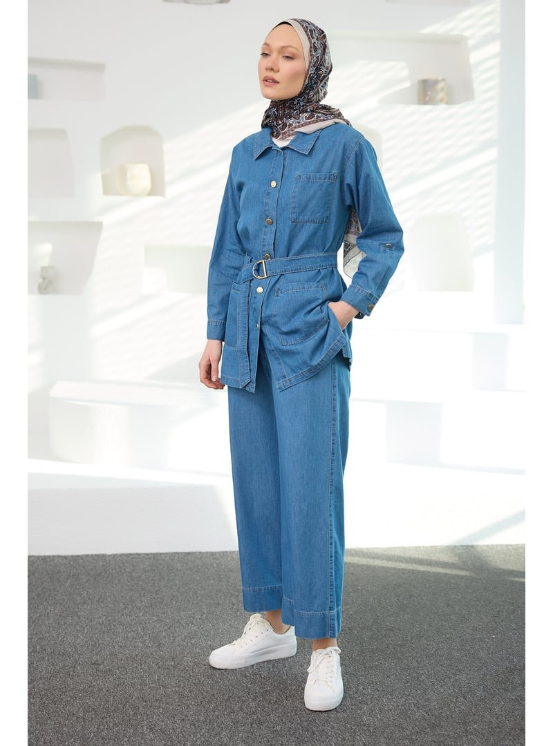 Locco Moda Mavi Rins Yıkama İkili Takım