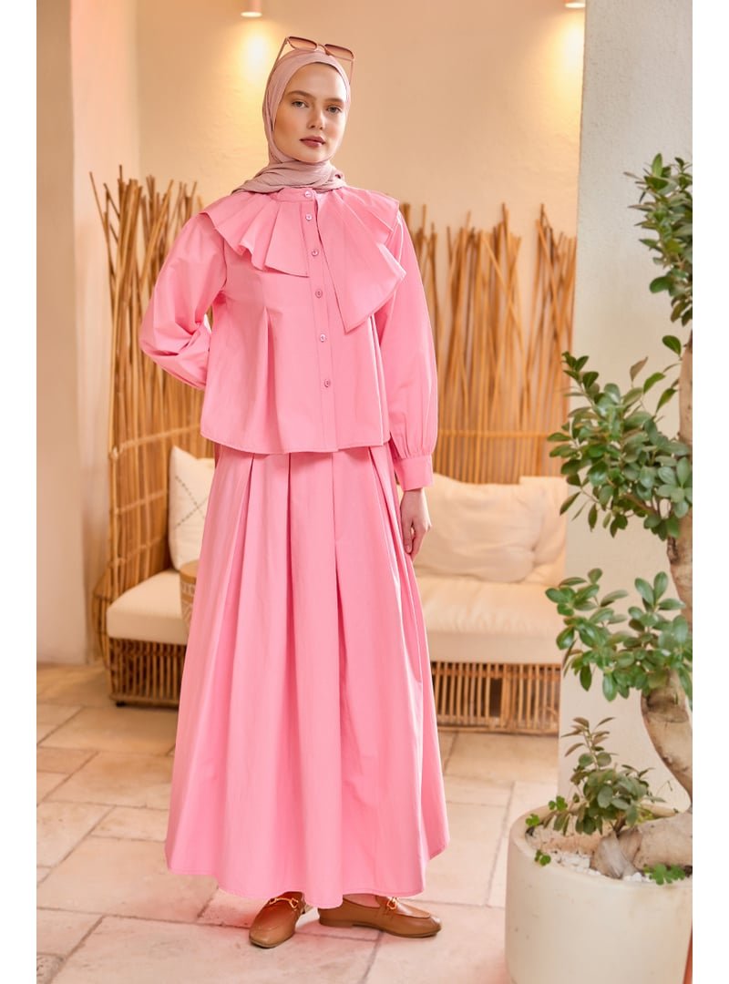 Locco Moda Pembe Etekli Poplin Takım