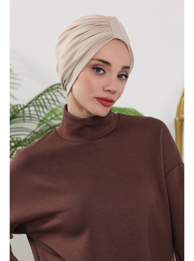 Aisha`s Design 68o Bej Dört Mevsim Kullanıma Uygun Bone,b