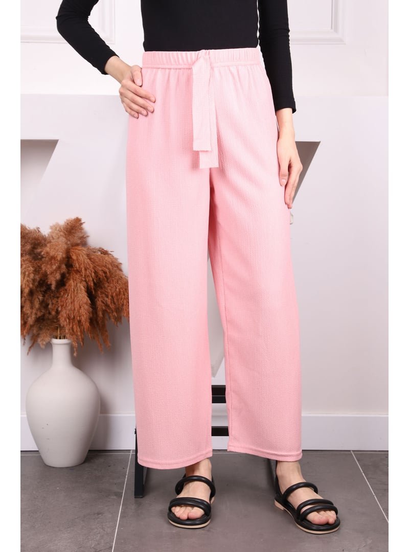 İmaj Butik Pudra Bürümcük Bol Paça Pantolon