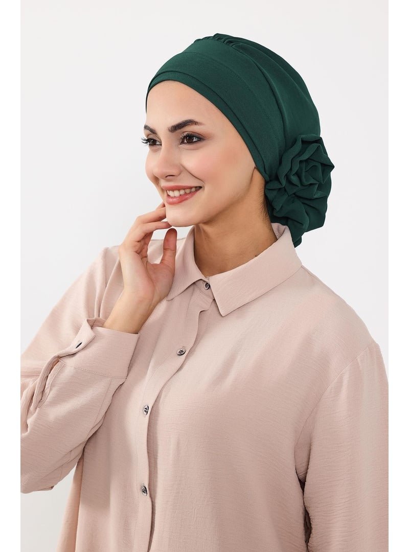 Aisha`s Design Koyu Yeşil Aerobin Kumaş Hazır Türban,ht