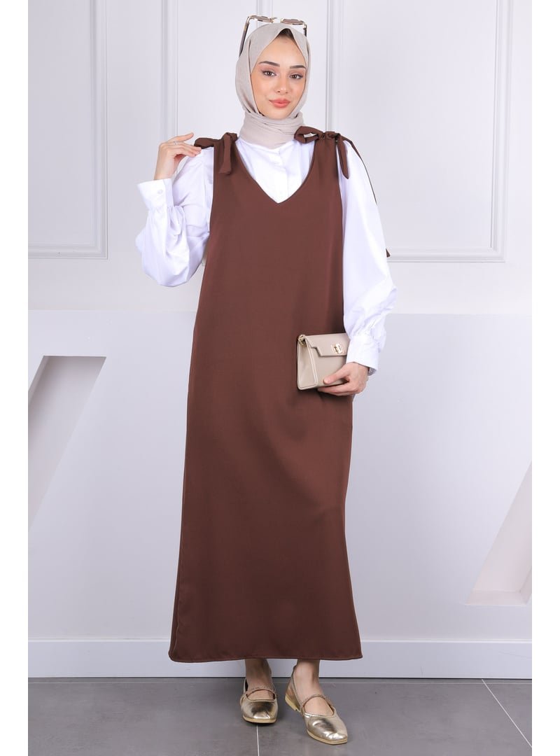 İmaj Butik Kahverengi Omzu Bağlamalı Jile