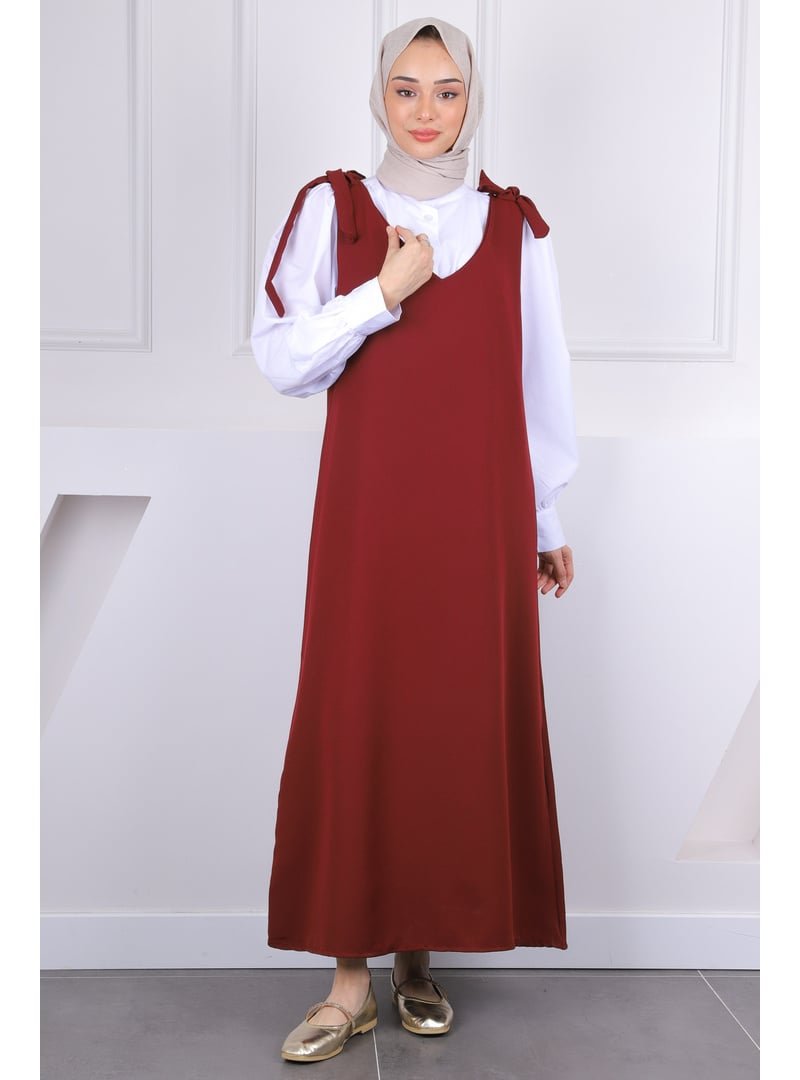 İmaj Butik Bordo Omzu Bağlamalı Jile