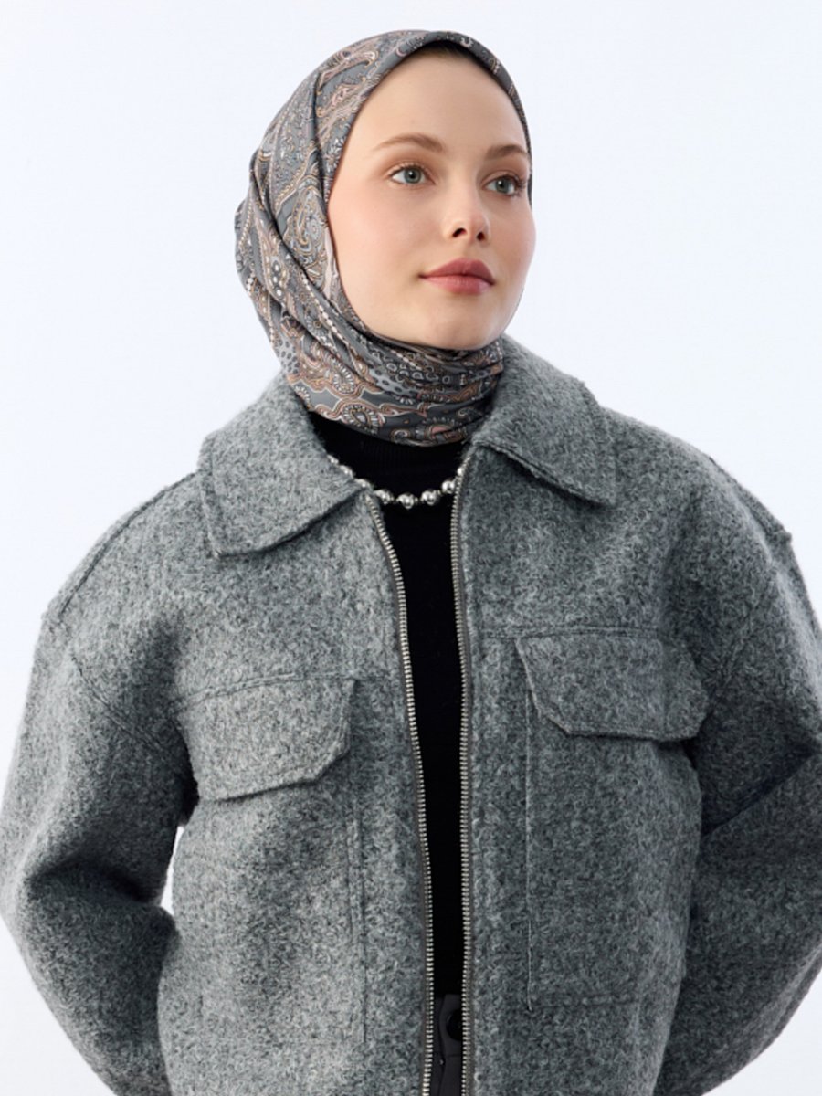 Camellia Scarfs Gri Eşarp