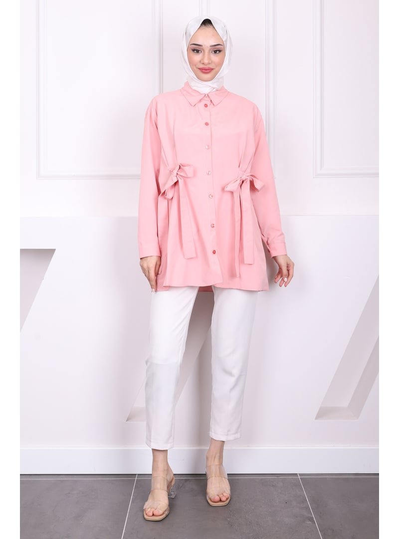 İmaj Butik Pudra Bel Kuşaklı Tunik