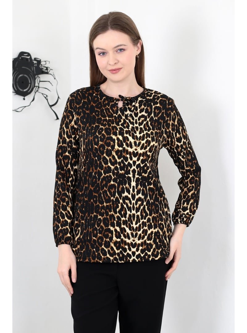 Pelsu Moda Jaguar Desen Bağcık Yaka Bürümcük