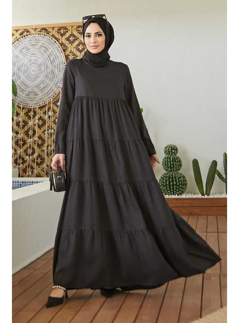 Neways Siyah Denim Parça Boya Elbise