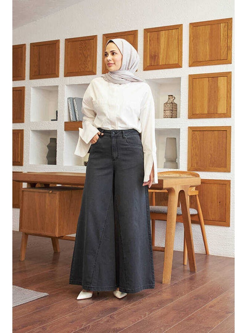 Neways Füme Denim Pantolon Etek