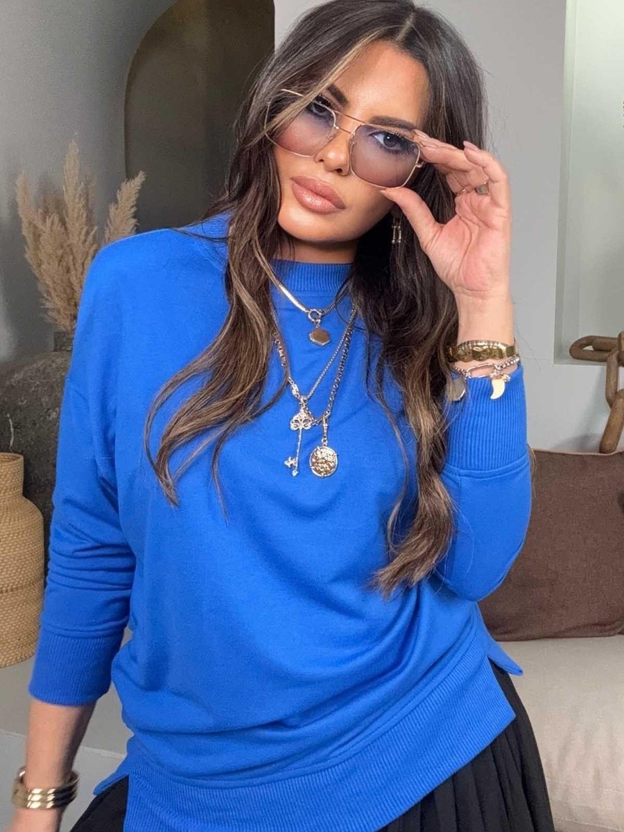 Sohotique By P Saks Basic Mini Yan Yırtmaçlı Sweatshirt