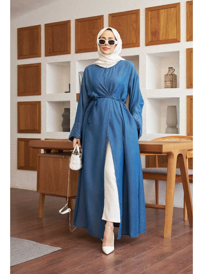 Neways Koyu Mavi Tensel Abaya