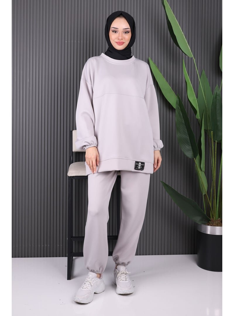İmaj Butik Gri Etiket Detaylı Scuba Takım